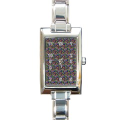 Seamless Prismatic Geometric Pattern With Background Rectangle Italian Charm Watch