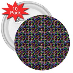 Seamless Prismatic Geometric Pattern With Background 3  Buttons (10 Pack) 