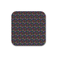 Seamless Prismatic Geometric Pattern With Background Rubber Square Coaster (4 Pack) by Jancukart