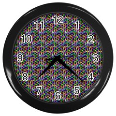 Seamless Prismatic Geometric Pattern With Background Wall Clock (black)