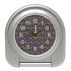 Seamless Prismatic Geometric Pattern With Background Travel Alarm Clock