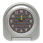 Seamless Prismatic Geometric Pattern With Background Travel Alarm Clock Front