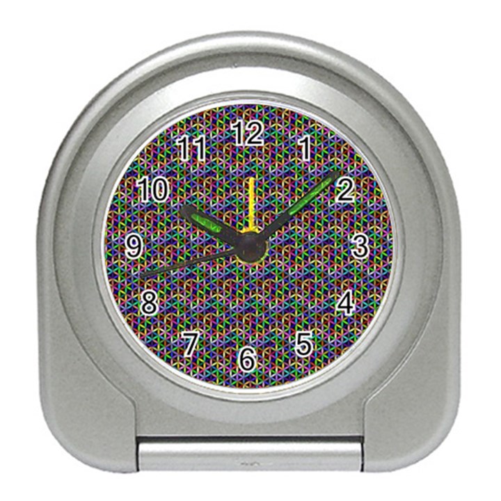 Seamless Prismatic Geometric Pattern With Background Travel Alarm Clock