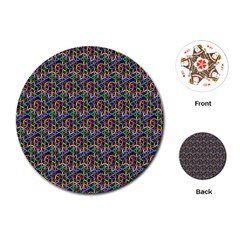 Seamless Prismatic Geometric Pattern With Background Playing Cards Single Design (round)