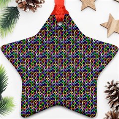 Seamless Prismatic Geometric Pattern With Background Star Ornament (two Sides)