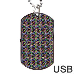 Seamless Prismatic Geometric Pattern With Background Dog Tag Usb Flash (two Sides)