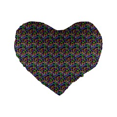 Seamless Prismatic Geometric Pattern With Background Standard 16  Premium Heart Shape Cushions by Jancukart