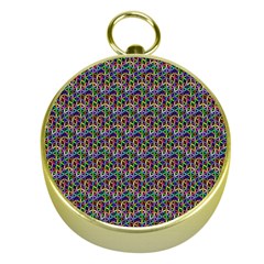 Seamless Prismatic Geometric Pattern With Background Gold Compasses