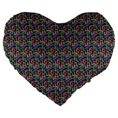 Seamless Prismatic Geometric Pattern With Background Large 19  Premium Flano Heart Shape Cushions by Jancukart