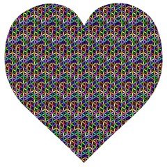 Seamless Prismatic Geometric Pattern With Background Wooden Puzzle Heart by Jancukart