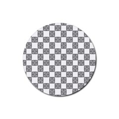 Seamless Tile Derivative Pattern Rubber Coaster (round) by Jancukart