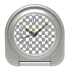 Seamless Tile Derivative Pattern Travel Alarm Clock by Jancukart