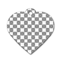 Seamless Tile Derivative Pattern Dog Tag Heart (one Side)