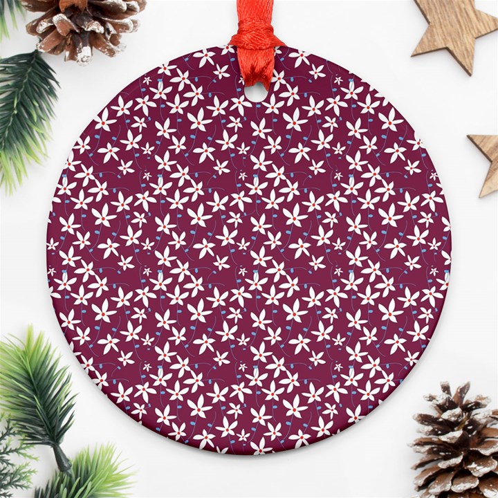 Small Flowers Pattern Ornament (Round)