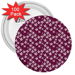 Small Flowers Pattern 3  Buttons (100 Pack) 