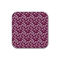 Small Flowers Pattern Rubber Coaster (square)