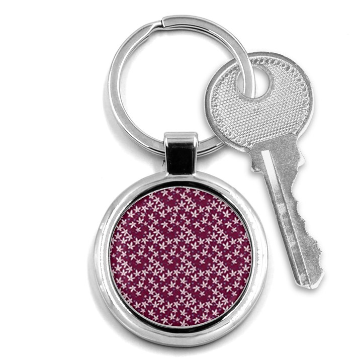 Small Flowers Pattern Key Chain (Round)