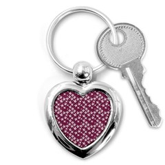 Small Flowers Pattern Key Chain (heart)