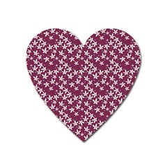 Small Flowers Pattern Heart Magnet by Jancukart