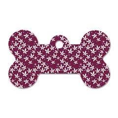 Small Flowers Pattern Dog Tag Bone (two Sides)