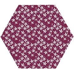 Small Flowers Pattern Wooden Puzzle Hexagon by Jancukart