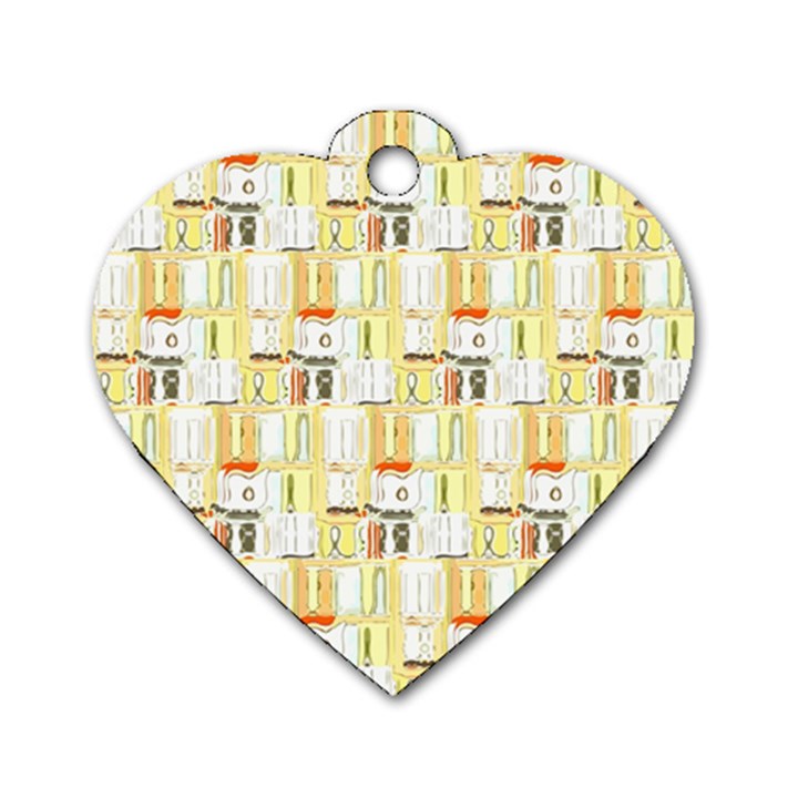 Abstract-pattern Dog Tag Heart (Two Sides)