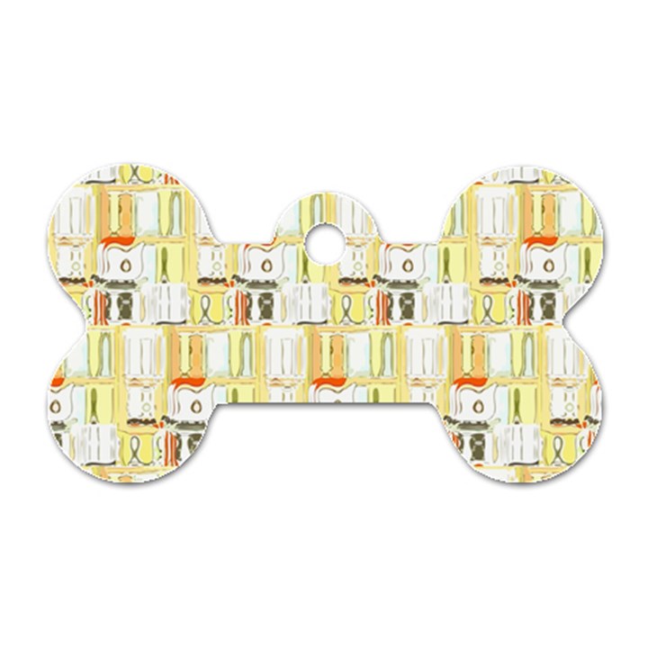 Abstract-pattern Dog Tag Bone (One Side)