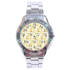 Abstract-pattern Stainless Steel Analogue Watch