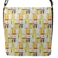 Abstract-pattern Flap Closure Messenger Bag (S)