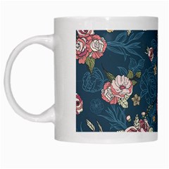 Vintage Flowers Pattern White Mug