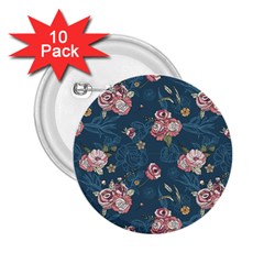 Vintage Flowers Pattern 2 25  Buttons (10 Pack)  by Jancukart