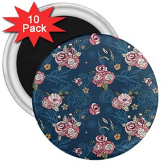 Vintage Flowers Pattern 3  Magnets (10 Pack) 