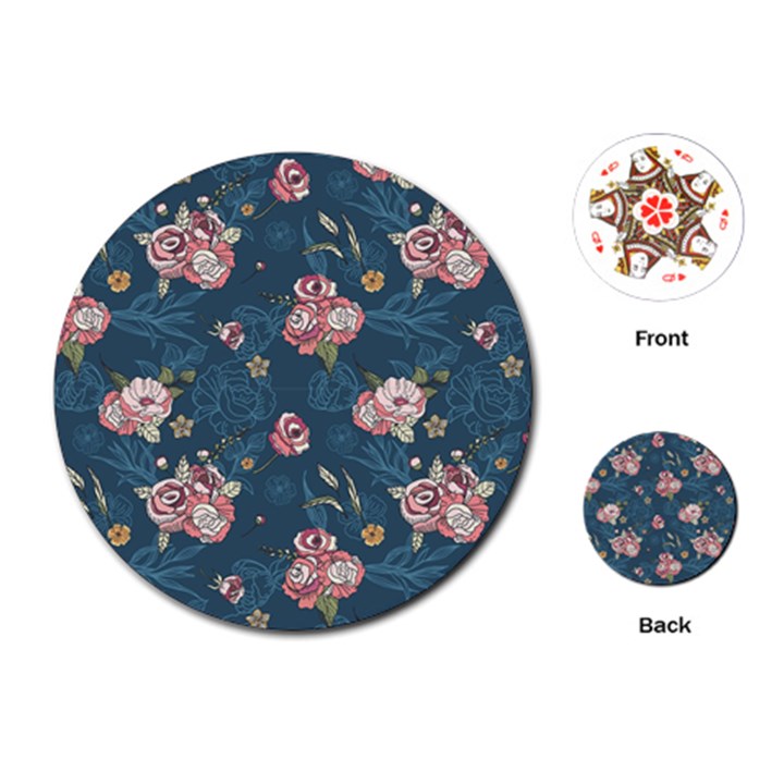 Vintage Flowers Pattern Playing Cards Single Design (Round)