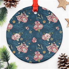 Vintage Flowers Pattern Round Ornament (two Sides)