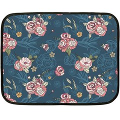 Vintage Flowers Pattern Fleece Blanket (mini)