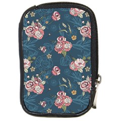 Vintage Flowers Pattern Compact Camera Leather Case