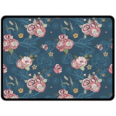 Vintage Flowers Pattern Fleece Blanket (large) 