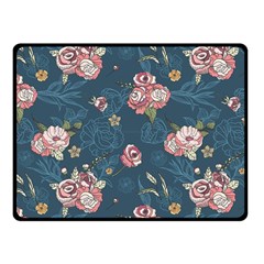 Vintage Flowers Pattern Fleece Blanket (small)