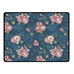 Vintage Flowers Pattern Double Sided Fleece Blanket (small) 