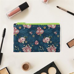 Vintage Flowers Pattern Cosmetic Bag (xs)