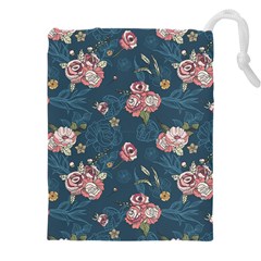 Vintage Flowers Pattern Drawstring Pouch (4xl)