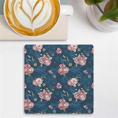 Vintage Flowers Pattern Uv Print Square Tile Coaster 