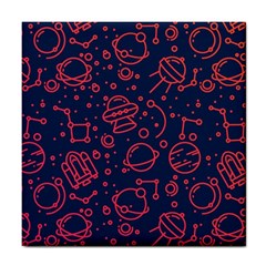 Seamless Space Pattern Tile Coaster