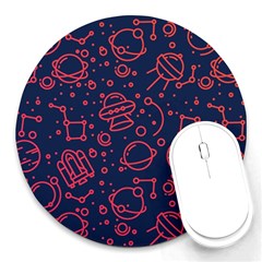 Seamless Space Pattern Round Mousepads