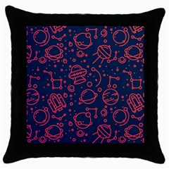 Seamless Space Pattern Throw Pillow Case (black)