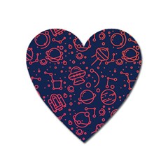 Seamless Space Pattern Heart Magnet by Jancukart