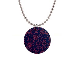 Seamless Space Pattern 1  Button Necklace