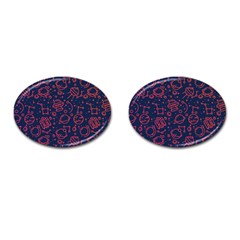 Seamless Space Pattern Cufflinks (oval) by Jancukart