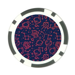 Seamless Space Pattern Poker Chip Card Guard