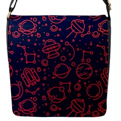 Seamless Space Pattern Flap Closure Messenger Bag (s)